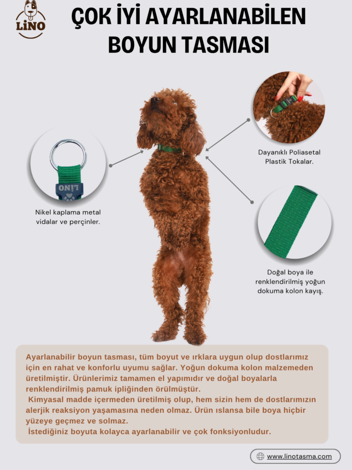 AYARLI BOYUN TASMASI Ayarlı Köpek Boyun Tasması – Dayanıklı, Güvenli ve Tam Ayarlanabilir Evcil dostunuzun güvenliği ve konforu için tasarlanan ayarlı köpek boyun tasması, dayanıklı yapısı ve pratik kullanımı ile köpek sahiplerinin en çok tercih ettiği ürünlerden biridir. Günlük yürüyüşlerde, eğitim sırasında veya dış mekân aktivitelerinde kullanılmak üzere üretilen bu tasma, sağlam malzemeleri ve ergonomik tasarımı sayesinde uzun süreli kullanım sunar. Hem güvenli hem de şık bir tasma arayan kullanıcılar için ideal bir seçenektir. Bu ayarlanabilir köpek boyun tasması, köpeğinizin boynuna tam uyum sağlaması için özel olarak tasarlanmıştır. Tam ayarlanabilir yapısı sayesinde tasmanın boyu kolayca değiştirilebilir ve köpeğinizin boynuna en uygun ölçüye getirilebilir. Bu özellik, tasmanın ne çok sıkı ne de çok gevşek olmasını sağlar ve köpeğinizin rahat etmesine yardımcı olur. Günlük kullanımda maksimum konfor sunar. Ürün 3 farklı boy seçeneği ile sunulmaktadır. Küçük, orta ve büyük boy köpekler için uygun ölçüler sayesinde farklı ırklardaki köpekler için rahatlıkla kullanılabilir. Bu sayede evcil hayvan sahipleri köpeklerinin boyun ölçüsüne uygun olan modeli kolayca seçebilir. Doğru boy seçimi sayesinde köpeğiniz hem daha rahat eder hem de tasma daha güvenli bir şekilde kullanılabilir. Ayrıca ürün 10 farklı renk seçeneği ile satışa sunulmaktadır. Canlı ve modern renk alternatifleri sayesinde köpeğiniz için hem şık hem de dikkat çekici bir görünüm elde edebilirsiniz. Farklı renk seçenekleri sayesinde hem erkek hem de dişi köpekler için uygun bir tasarım sunar. Bu özellik, ürünü sadece fonksiyonel değil aynı zamanda estetik açıdan da tercih edilen bir aksesuar haline getirir. Tasmada bulunan kaynaklı kilit sistemi, ürünün en önemli güvenlik özelliklerinden biridir. Güçlü ve sağlam kilit mekanizması sayesinde tasma kolayca açılmaz ve kullanım sırasında güvenli bir tutuş sağlar. Kaynaklı yapı sayesinde bağlantı noktaları oldukça sağlamdır ve kopma riskini minimum seviyeye indirir. Bu özellik özellikle güçlü ve hareketli köpekler için büyük avantaj sağlar. Ürünün bağlantı kısmında bulunan nikel kaplama metal halka, yüksek dayanıklılık sunar. Bu halka kaynaklı olarak üretildiği için oldukça sağlamdır ve kopma ihtimali neredeyse yoktur. Aynı zamanda nikel kaplama sayesinde paslanmaya karşı dayanıklıdır ve uzun süre güvenle kullanılabilir. Gezdirme kayışı kolayca bu halkaya takılabilir ve pratik bir kullanım sağlar. Üründe kullanılan kaliteli malzemeler sayesinde dayanıklı köpek boyun tasması uzun süre deformasyon yaşamadan kullanılabilir. Günlük yürüyüşlerde, koşu sırasında veya oyun aktivitelerinde yüksek performans gösterir. Sağlam yapısı sayesinde köpeğinizin ani hareketlerinde bile güvenli bir kullanım sunar. Bu tasma aynı zamanda köpek sahipleri için pratik ve kullanışlı bir aksesuardır. Kolay ayarlanabilir yapısı sayesinde hızlı bir şekilde takılıp çıkarılabilir. Günlük kullanım için oldukça ideal olan bu tasma, köpeğinizle yaptığınız yürüyüşleri daha güvenli ve keyifli hale getirir. Eğer köpeğiniz için dayanıklı, güvenli ve tam ayarlanabilir bir boyun tasması arıyorsanız bu ürün sizin için doğru bir seçim olacaktır. Şık tasarımı, güçlü kilit sistemi ve sağlam nikel halkası sayesinde hem güvenli hem de uzun ömürlü bir kullanım sunar. Kaliteli malzemeleri, farklı boy ve renk seçenekleri ile ayarlı köpek boyun tasması, evcil dostunuzun konforunu ve güvenliğini ön planda tutan ideal bir köpek aksesuarıdır. Hem günlük kullanım hem de uzun yürüyüşler için güvenle tercih edebilirsiniz.