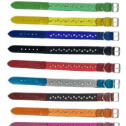 Deri Uçlu ve Aksesuarlarla GÜÇLENİRİLMİŞ Dokuma Köpek Tasması 4 cm (3)