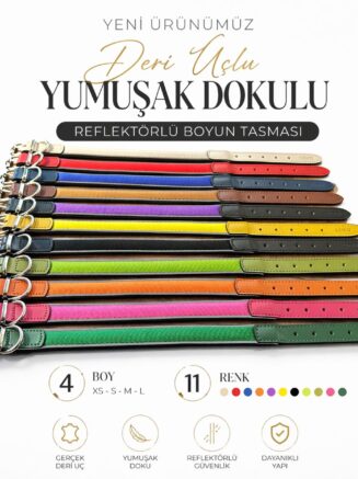 Premium Reflektörlü Köpek Tasması – El Yapımı, Yumuşak Dokulu, Nefes Alabilen, Deri Detaylı | 4 Beden 11 Renk Premium Reflektörlü Köpek Tasması – El Yapımı, Yumuşak Dokulu, Nefes Alabilen, Deri Detaylı | 4 Beden 11 Renk